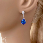 LEFIREL' Серьги серебряные женские "Magic Night" с кристаллами Swarovski / ювелирные украшения из родированного серебра 925