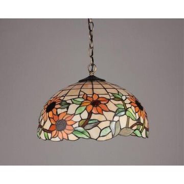 Люстра подвесная цветного искусственного стекла 3*E27 OML-80703-03 античная бронза Avintes Omnilux