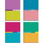 Тетрадь А4, 80 л., BRAUBERG, гребень, клетка, обложка твердая, "Color", 404055, 4шт