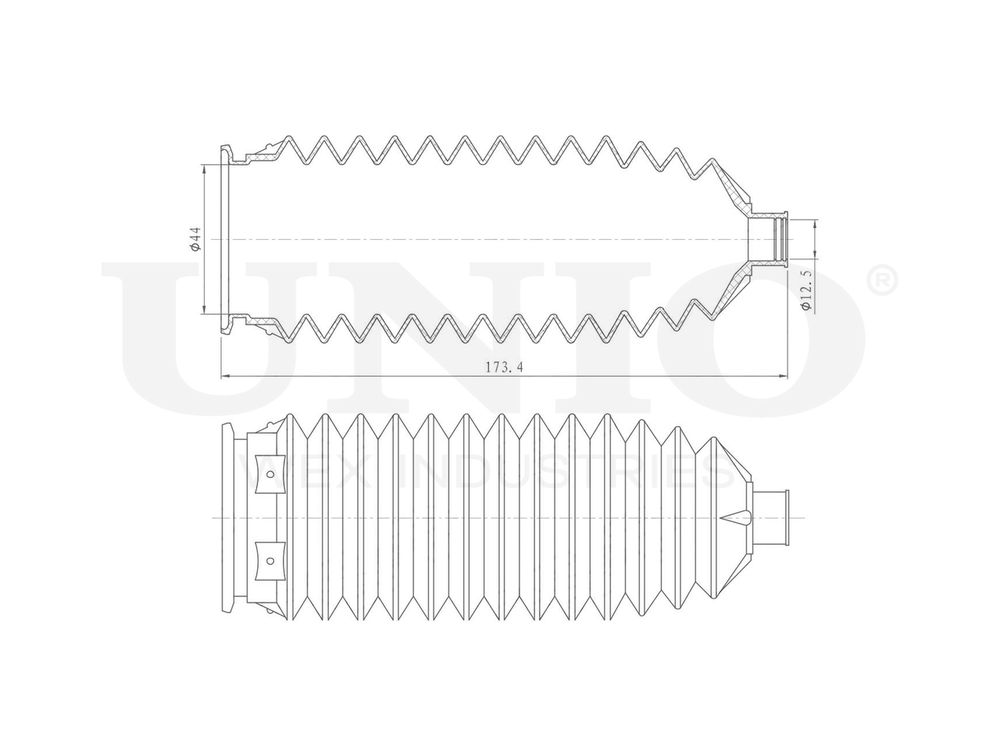 Пыльник рулевой рейки UNIO DUC-20035