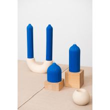 Свеча декоративная ярко-синего цвета из коллекции Edge, 16,5 см