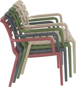 Кресло лаунж пластиковое Siesta Contract Paris Lounge, бежевый