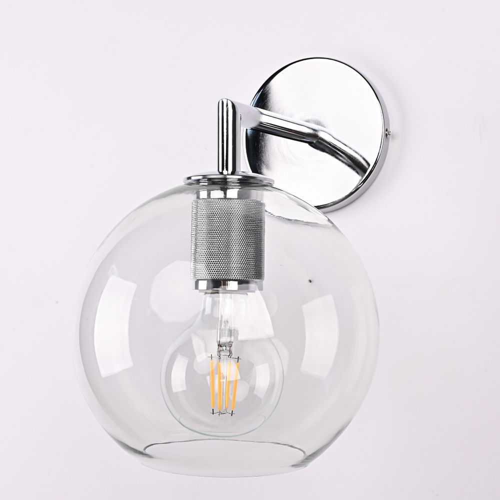 Бра Rh Utilitaire Globe Shade Single Sconce Silver By Imperiumloft