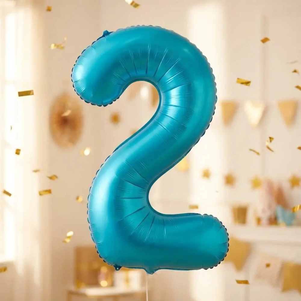 Шар фольгированный 32'/81см «Цифра «2» (голубой)