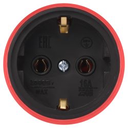 Розетка ЭРА RX11-R-IP44 каучуковая c заземлением 16А IP44 прямая красная | Штепсельные вилки и розетки