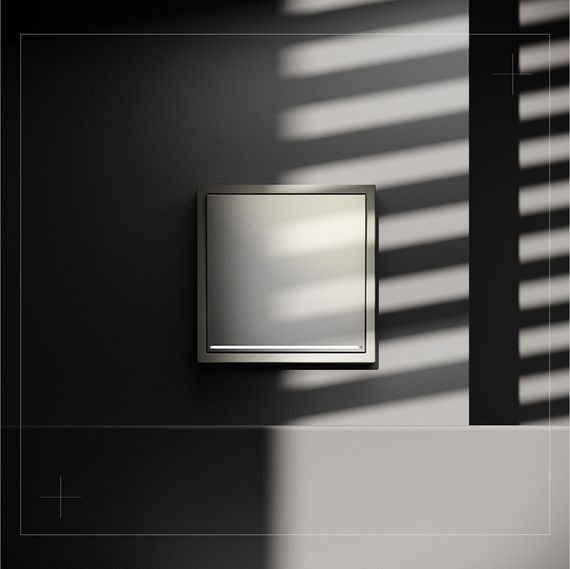 Проходной переключатель встраиваемый Voltum S70 одноклавишный с подсветкой 10А, (шелк) VLS010404