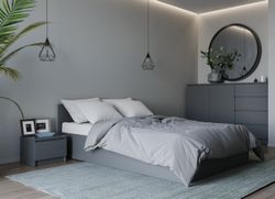 МС Мори Кровать КРМ 1200.1 Графит, ДСВ Мебель