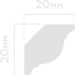 Карниз HiWood, 20x20 мм