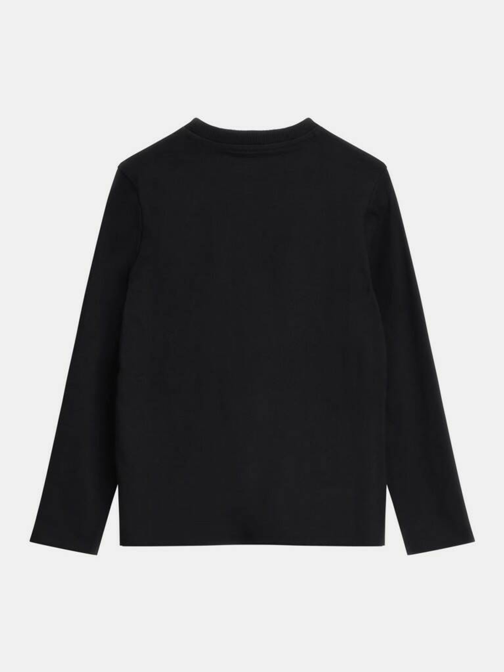 Футболка с длинным рукавом GUESS Черный/Фотопринт: дорога/Белые надписи/Оранжевый махровый логотип (Мальчик)