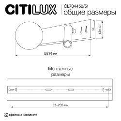 Citilux Декарт CL704450 LED Светильник с выключателем Белый+Бронза