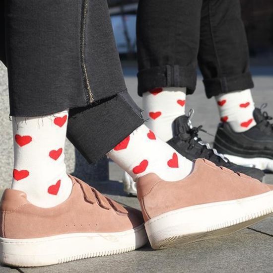 Носки Сердечки, р-р 36-43 (белый)