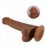 Реалистичный фаллоимитатор на присоске Tallen Sliding skin (22*4 см) коричневый