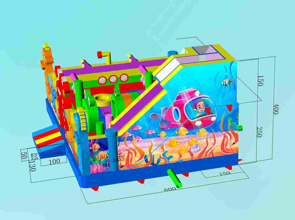 Коммерческий надувной батут «Океан улыбок» 8*6*4 м