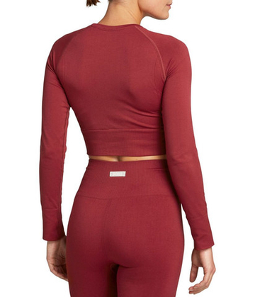 Женская теннисная футболка (dł. Рукава) Björn Borg Stockholm Seamless Crop Top W - красный