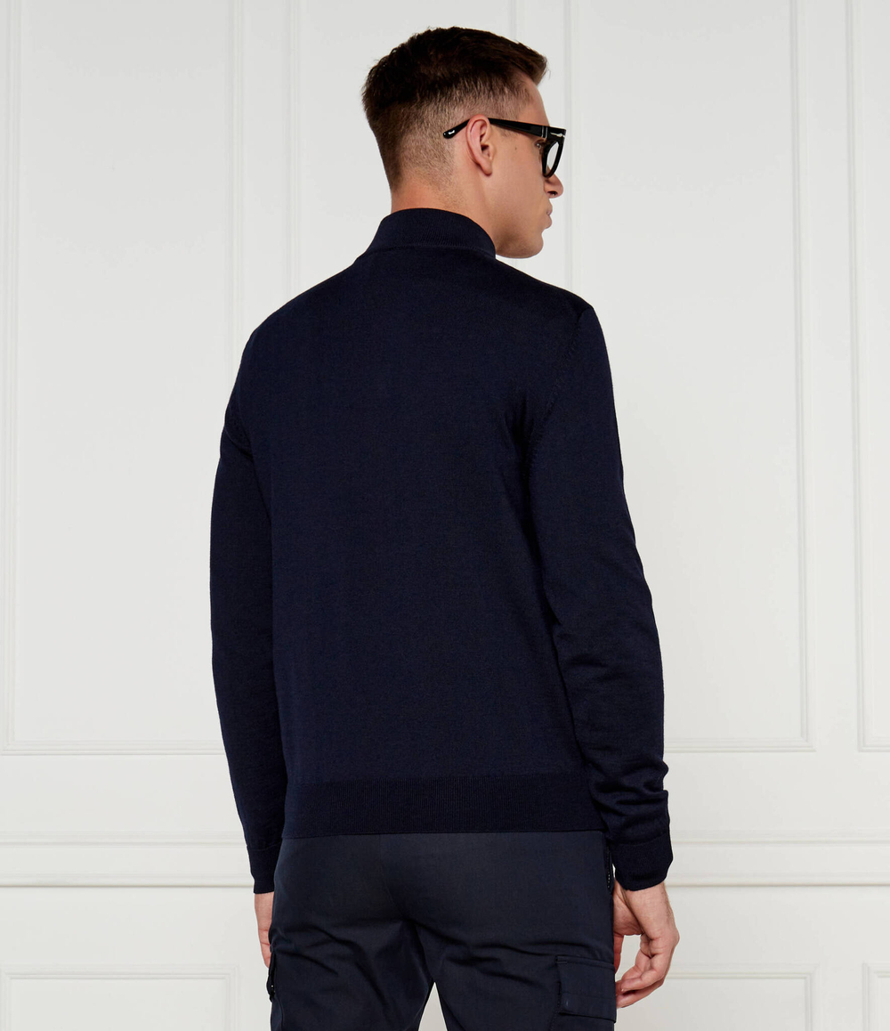 Шерстяной гольф Ebenji BOSS BLACK - темно-синий(50528300)