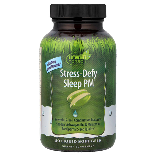 Irwin Naturals, Stress-Defy Sleep PM™, 50 капсул с жидкостью