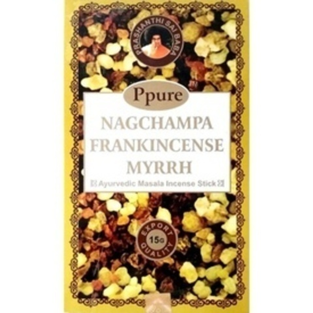 Ppure Nag Champa Frankincense Myrrh Благовоние-масала Ладан Мирра, 15 г