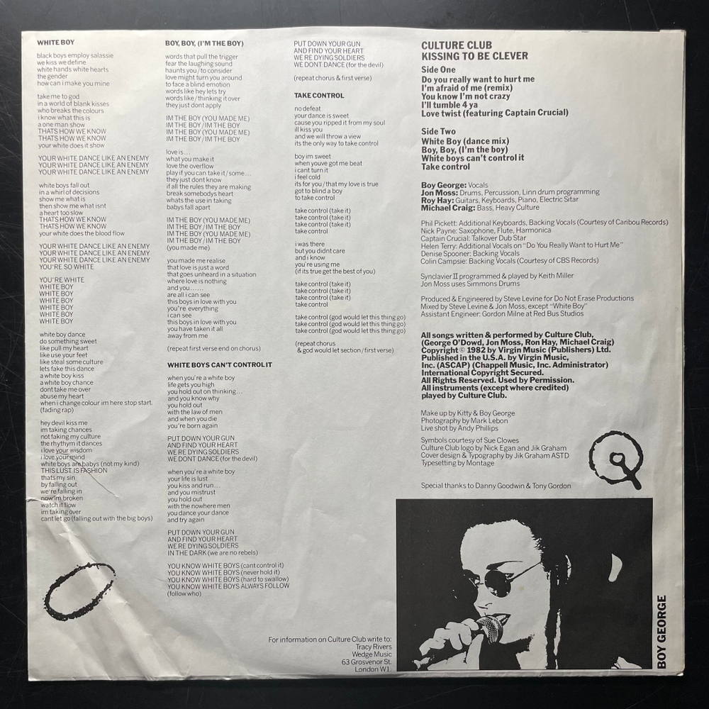 Culture Club ‎– Kissing To Be Clever (Англия 1982г.)