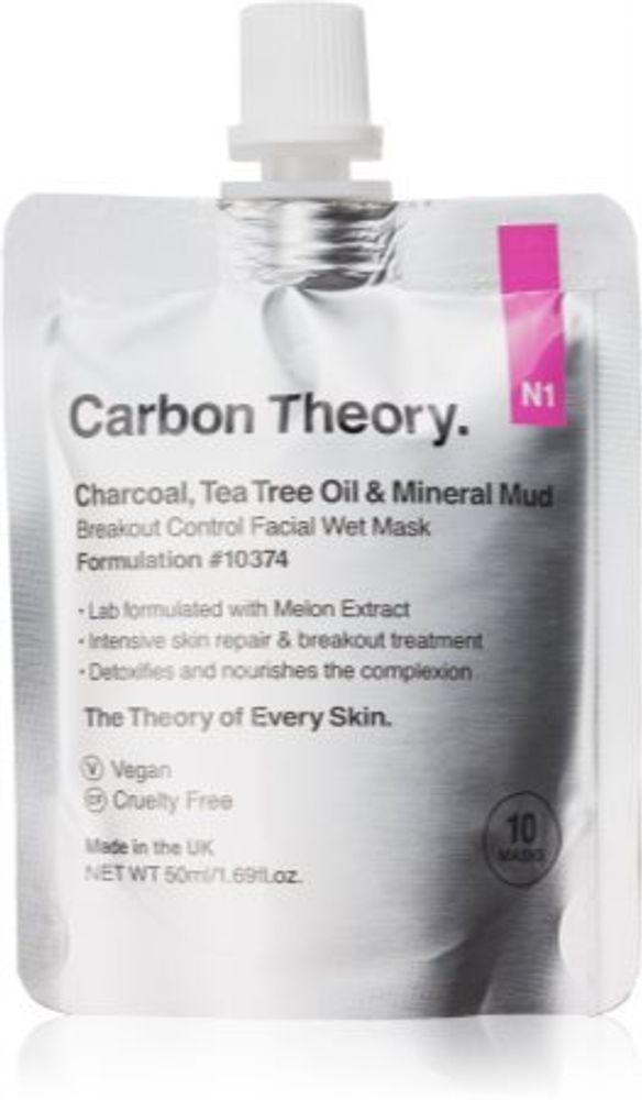 Carbon Theory Интенсивная восстанавливающая маска для проблемной кожи Charcoal, Tea Tree Oil &amp; Mineral Mud