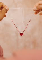 Колье "Русалка" с красным цирконом