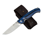 Нож складной Кузница Семина "Сибиряк" сталь AUS10 рукоять черно-синяя