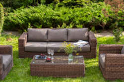 "Барселона" лаунж-зона из искусственного ротанга, цвет коричневый