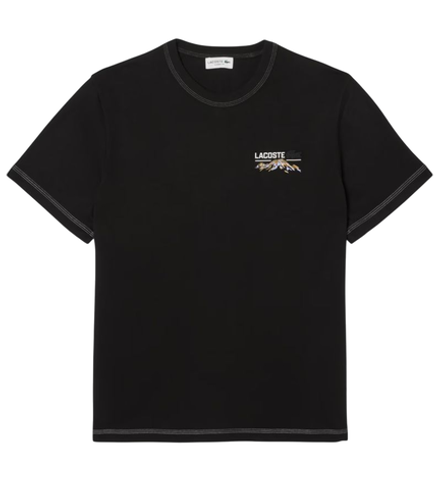Мужская теннисная футболка Lacoste Multi Print Jersey - black