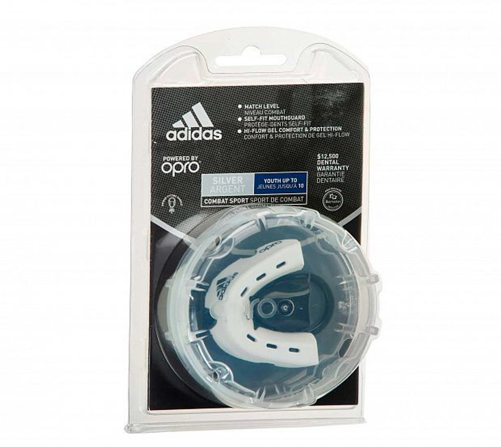 Капа одночелюстная Adidas Opro Silver Gen4 Self-Fit Mouthguard в упаковке