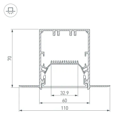 Профиль SL-LINIA55-FANTOM-2000 ANOD (Arlight, Алюминий) 027161