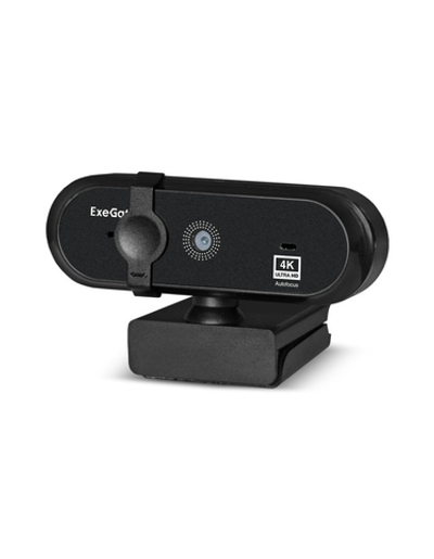 Exegate EX287383RUS Веб-камера ExeGateStream HD 4000 4K UHD T-Tripod (матрица 1/3" 8 Мп, 3840x2160, 32fps, 4-линзовый объектив (стекло), автофокус, шторка, USB, микрофон с шумоподавлением, поворотное