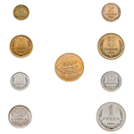 Extremely Rare USSR Coins, 1965, 1, 2, 3, 5, 10, 15, 20 Kopecks, 1 Ruble + Jeton LMD (Uncirculated)