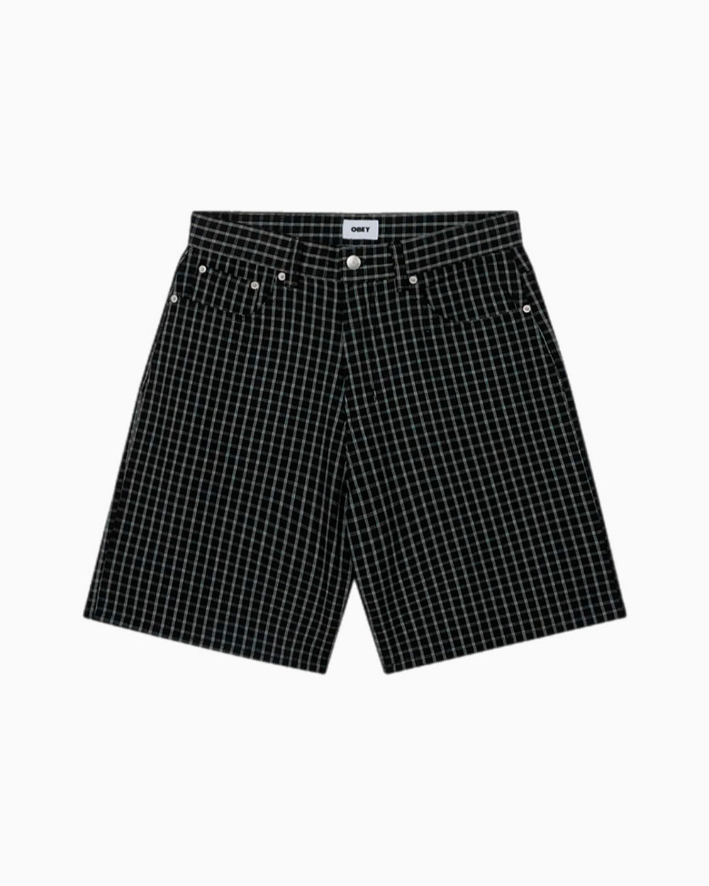 Шорты джинс. Obey Plaid Baggy Denim Short
