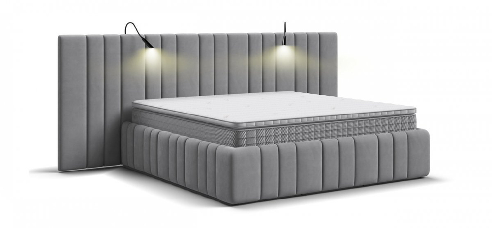 Кровать BOSS INFINITY 180*200 велюр Monolit сталь