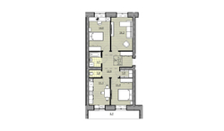 3-комнатная квартира, 71 м² / Чистовая отделка