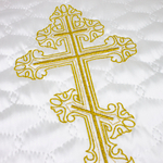 Комплект ритуальный с вышивкой "Узорный с молитвой" атлас