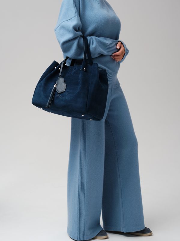 Замшевая сумка с матрешкой Vasilisa DBR 31210 синяя глубина