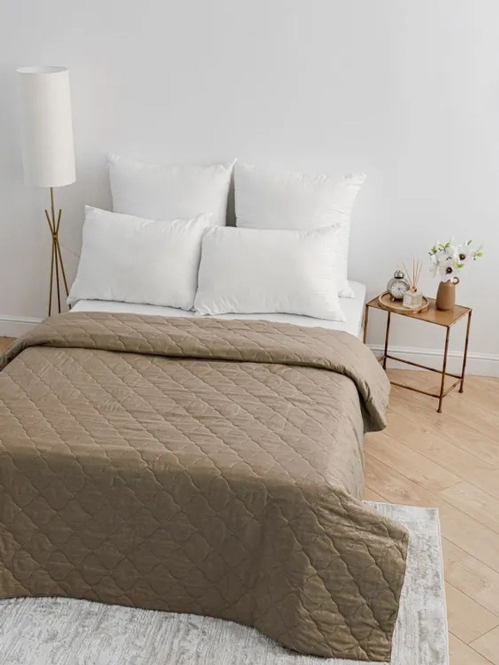 Покрывало микрофибра 140х215, бежевый