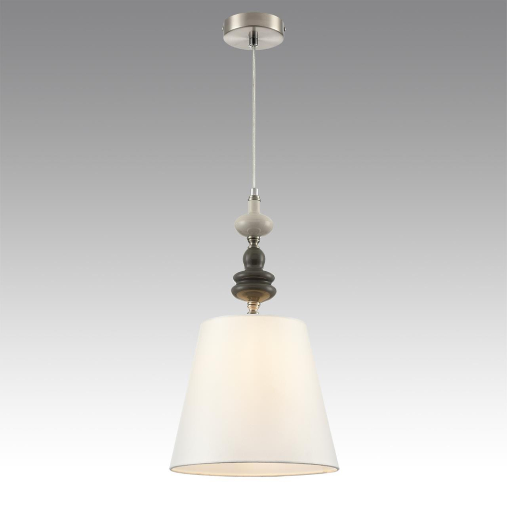 8283/1A CLASSI никель/белый, металл/керамика/текстиль Подвес Е14 1*40W 220V KENTUKI