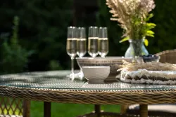 "Дольче" обеденная группа из искусственного ротанга, цвет соломенный