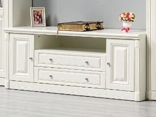 Гостиная Деметра Т-6 Тумба с дверьми и ящиками 1500х600х500 Ваниль б/патины Кубань-Мебель