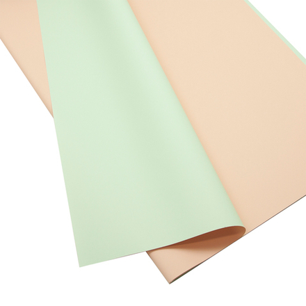 Упаковочная матовая пленка (0,6*0,6 м) Яркая, Персиковый/Бледно-зеленый, 20 шт.