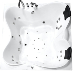 Акриловая ванна Gemy 187х187 G9089 K R с гидромассажем