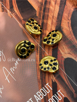 Пуговицы Скиапар. лимонные с черной эмалью в форме ракушки гладкие