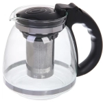 Чайник заварочный стеклянный 1500мл «Элегант», цвет черный