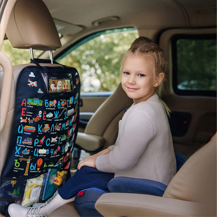 Накидка на сидение автомобиля. Алфавит с транспортом