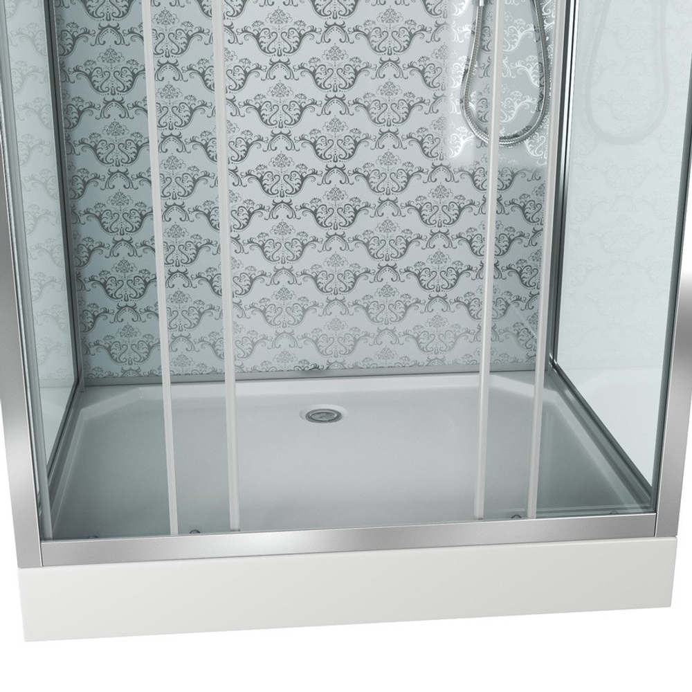 Душевая кабина Niagara Luxe NG-7772QW (120x90х210) низкий поддон(15см),дверь раздвижная,стенки серебро,4 места