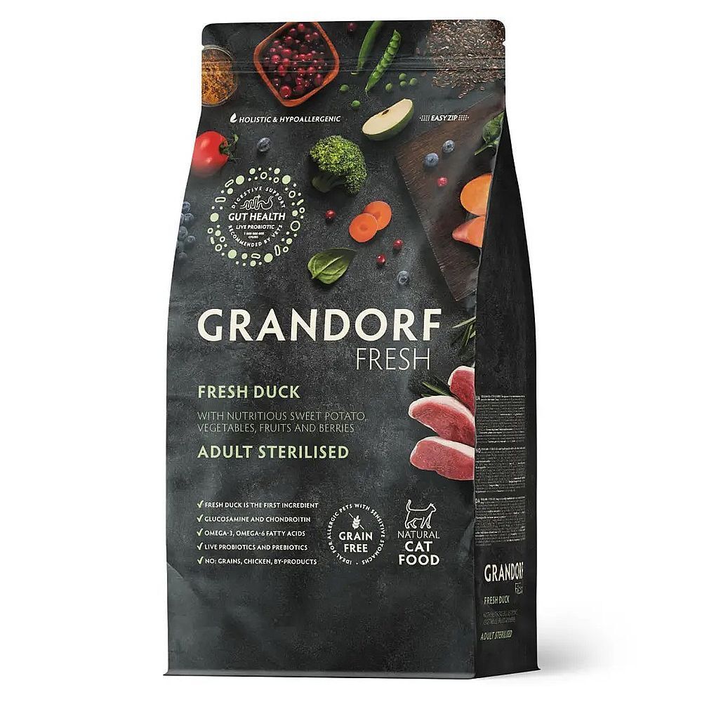 GRANDORF Fresh Cat STERILISED Duck&amp;Sweet Potato 400 г