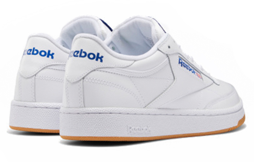 Reebok Club C 85 non-slip shock-absorbing low-top sneakers for men and women with the same white and blue