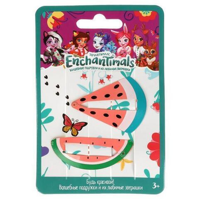 Украшения д/девочек "Энчантималс" 2 заколки для волос на карт. в пакет (Милая леди)