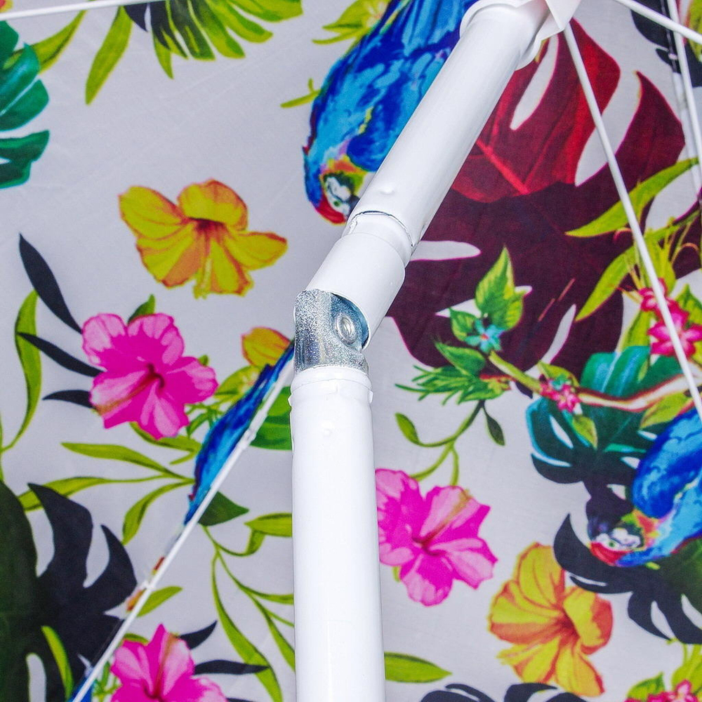 Зонт пляжный 180 см, с наклоном, 8 спиц, мет-л, Разноцветные листья, LG04